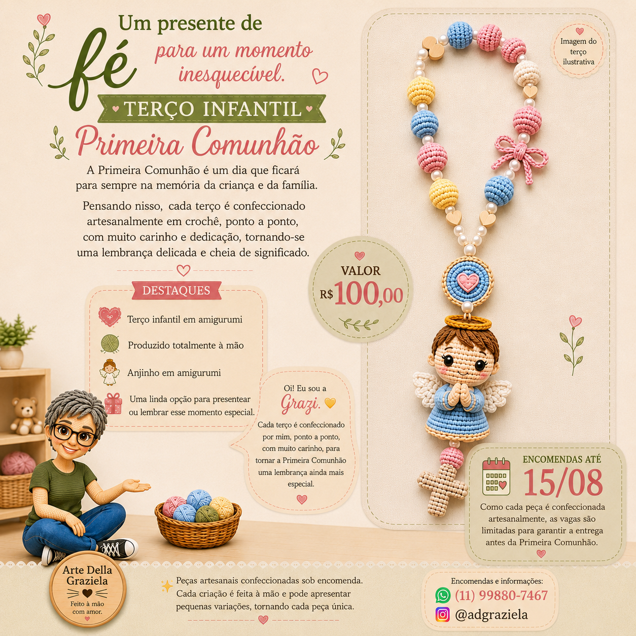 Terço Infantil em amigurumi