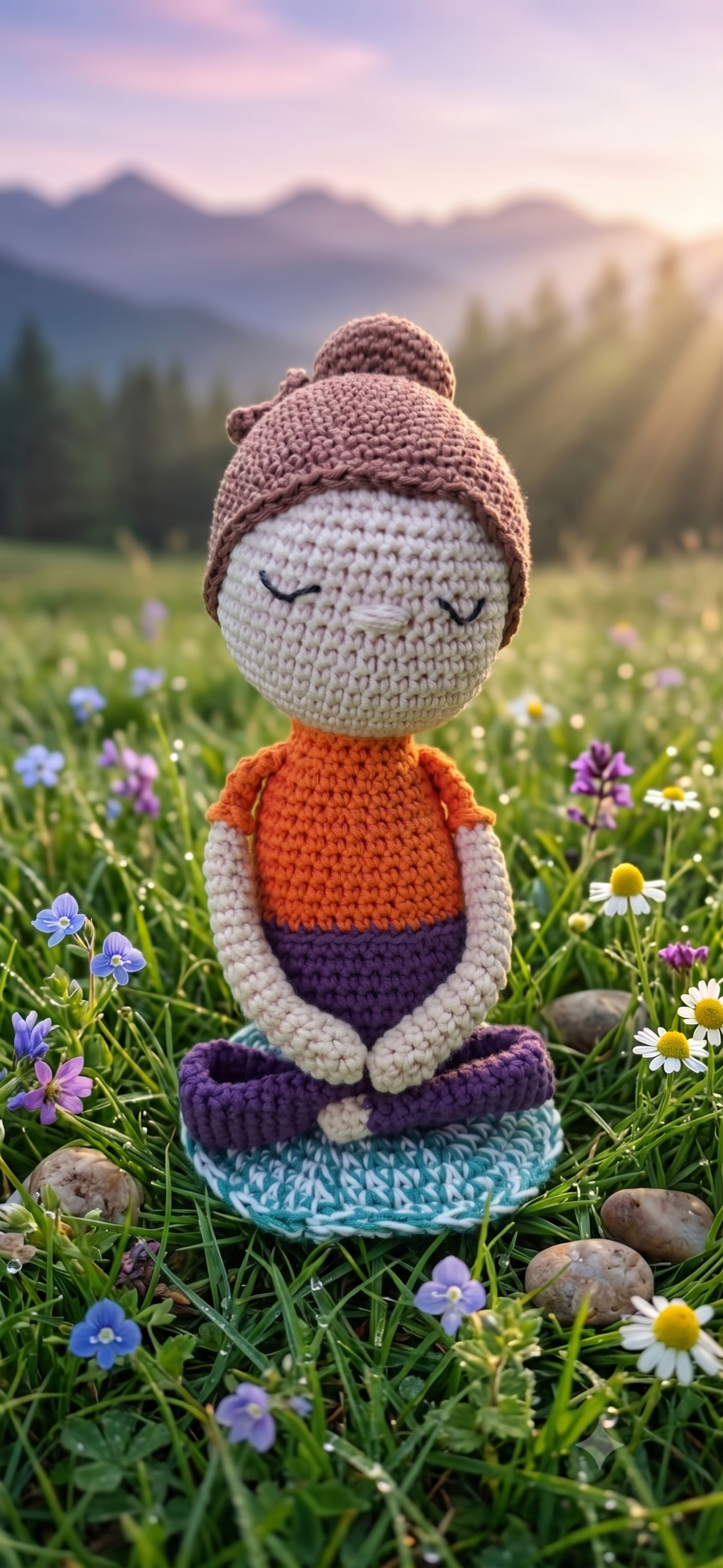 Boneca Amigurumi Shanti meditando